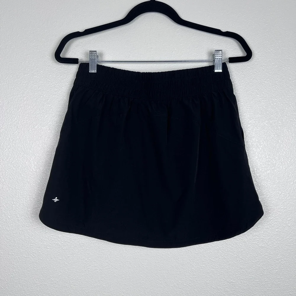 Halara Women's High Waisted Curved Hem Skort Pockets Black Sz M